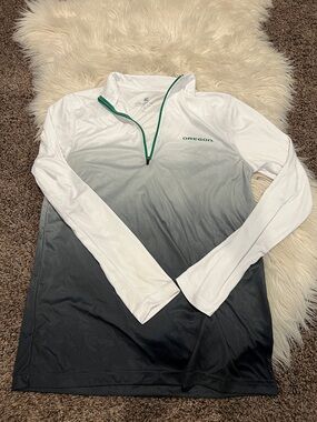 Colosseum Oregon White to Black Ombre Lightweight Quarter-Zip